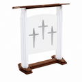 Proclaimer Winged Wood & Acrylic Pulpit (PS-701W) Wood & Acrylic Pulpit 701W Light Oak 35 - thePodiumsStore