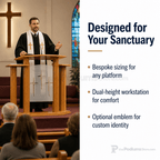 Proclaimer Winged Wood & Acrylic Pulpit (PS-702) Wood & Acrylic Pulpit 702 Light Oak 35 - thePodiumsStore
