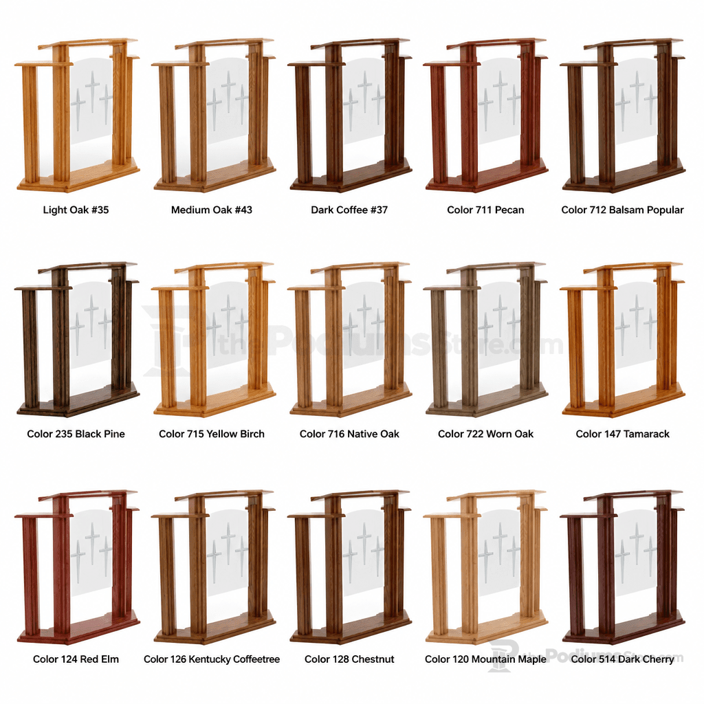 Proclaimer Winged Wood & Acrylic Pulpit (PS-702) Wood & Acrylic Pulpit 702 Light Oak 35 - thePodiumsStore
