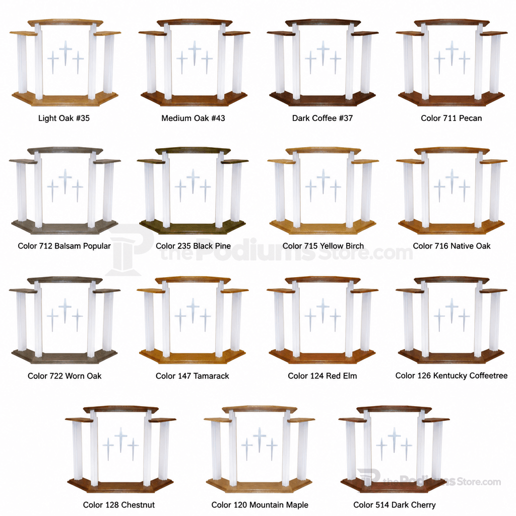 Proclaimer Winged Wood & Acrylic Pulpit (PS-702W) Wood & Acrylic Pulpit 702W Light Oak 35 - thePodiumsStore