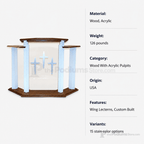 Proclaimer Winged Wood & Acrylic Pulpit (PS-702W) Wood & Acrylic Pulpit 702W Light Oak 35 - thePodiumsStore