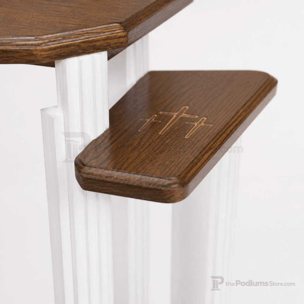 Proclaimer Winged Wood & Acrylic Pulpit (PS-702W) Wood & Acrylic Pulpit 702W Light Oak 35 - thePodiumsStore