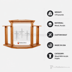 Proclaimer Winged Wood & Acrylic Pulpit (PS-703) Wood & Acrylic Pulpit 703 Light Oak 35 - thePodiumsStore