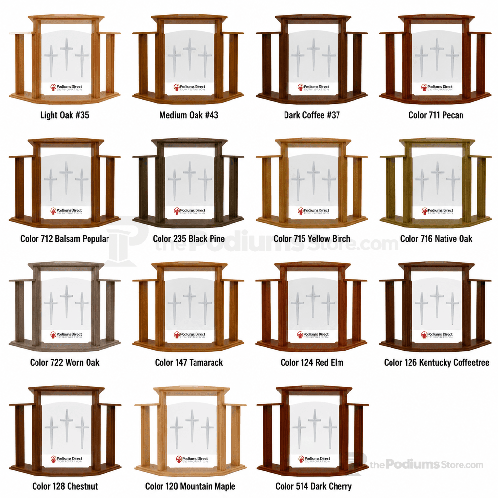Proclaimer Winged Wood & Acrylic Pulpit (PS-703) Wood & Acrylic Pulpit 703 Light Oak 35 - thePodiumsStore