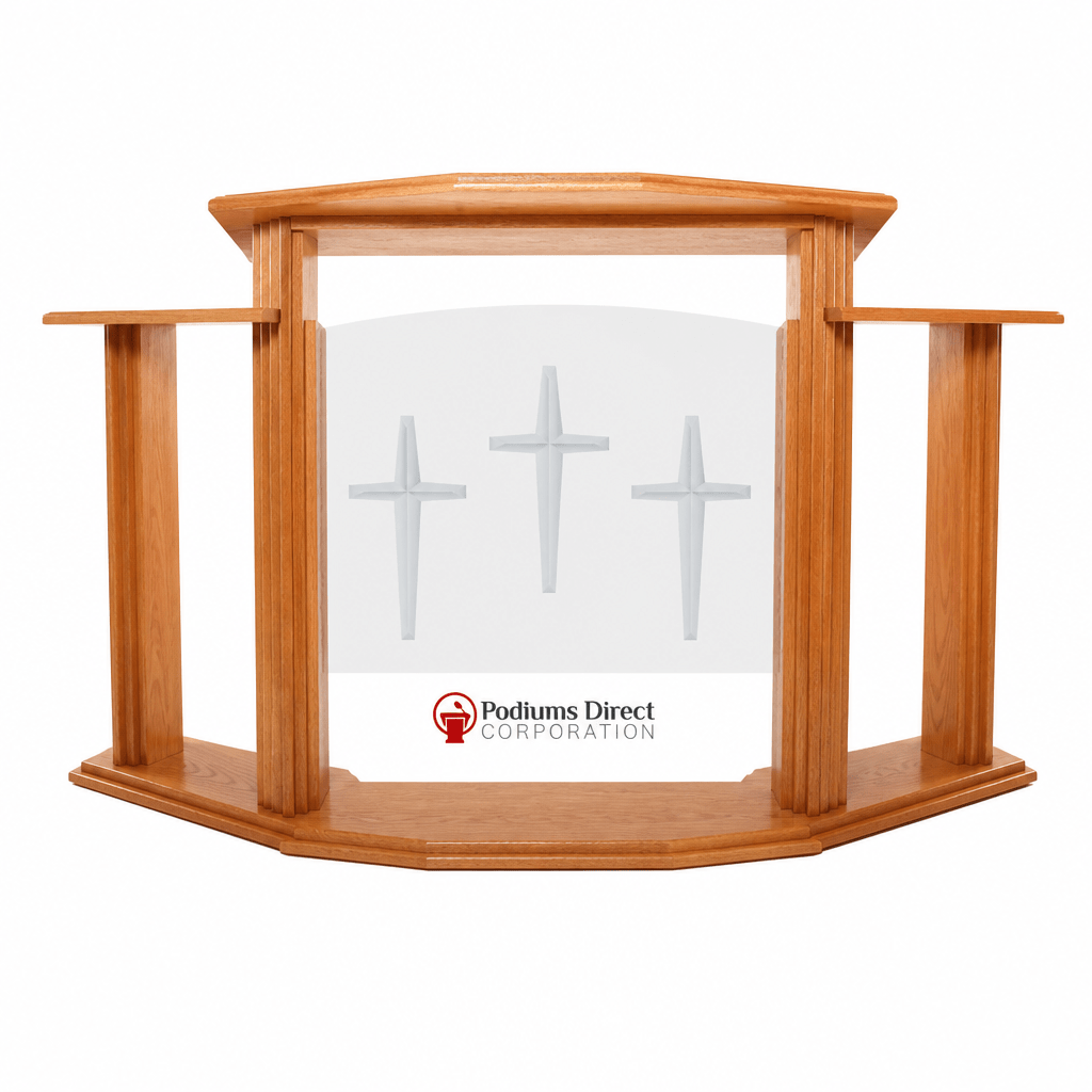 Proclaimer Winged Wood & Acrylic Pulpit (PS-703) Wood & Acrylic Pulpit 703 Light Oak 35 - thePodiumsStore
