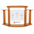 Proclaimer Winged Wood & Acrylic Pulpit (PS-703) Wood & Acrylic Pulpit 703 Light Oak 35 - thePodiumsStore