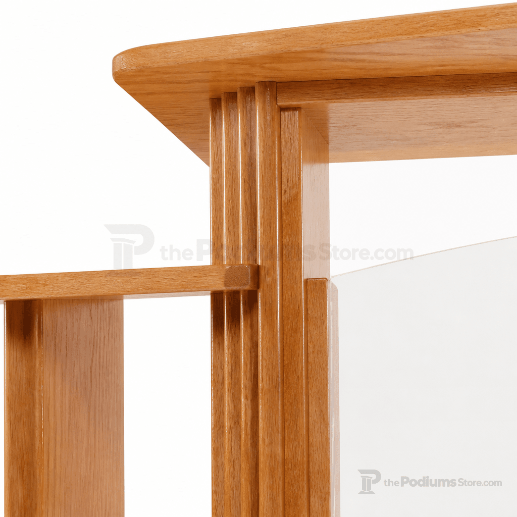 Proclaimer Winged Wood & Acrylic Pulpit (PS-703) Wood & Acrylic Pulpit 703 Light Oak 35 - thePodiumsStore