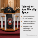 Proclaimer Winged Wood & Acrylic Pulpit (PS-703W) Wood & Acrylic Pulpit 703W Light Oak 35 - thePodiumsStore