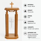 Proclaimer Wood & Acrylic Baptismal Font (PS-709) Baptismal Font 709 Light Oak 35 - thePodiumsStore