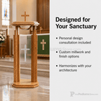 Proclaimer Wood & Acrylic Baptismal Font (PS-709) Baptismal Font 709 Light Oak 35 - thePodiumsStore