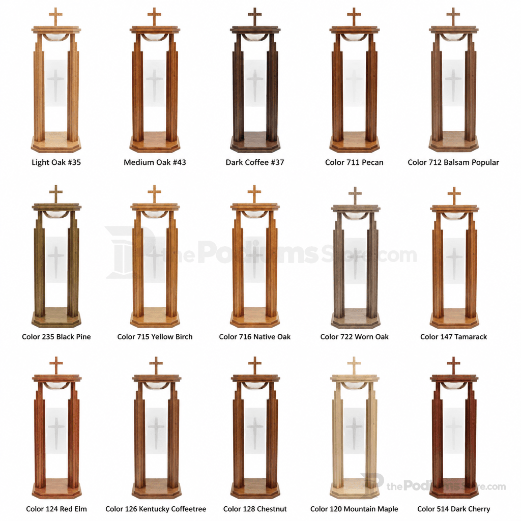 Proclaimer Wood & Acrylic Baptismal Font (PS-709) Baptismal Font 709 Light Oak 35 - thePodiumsStore