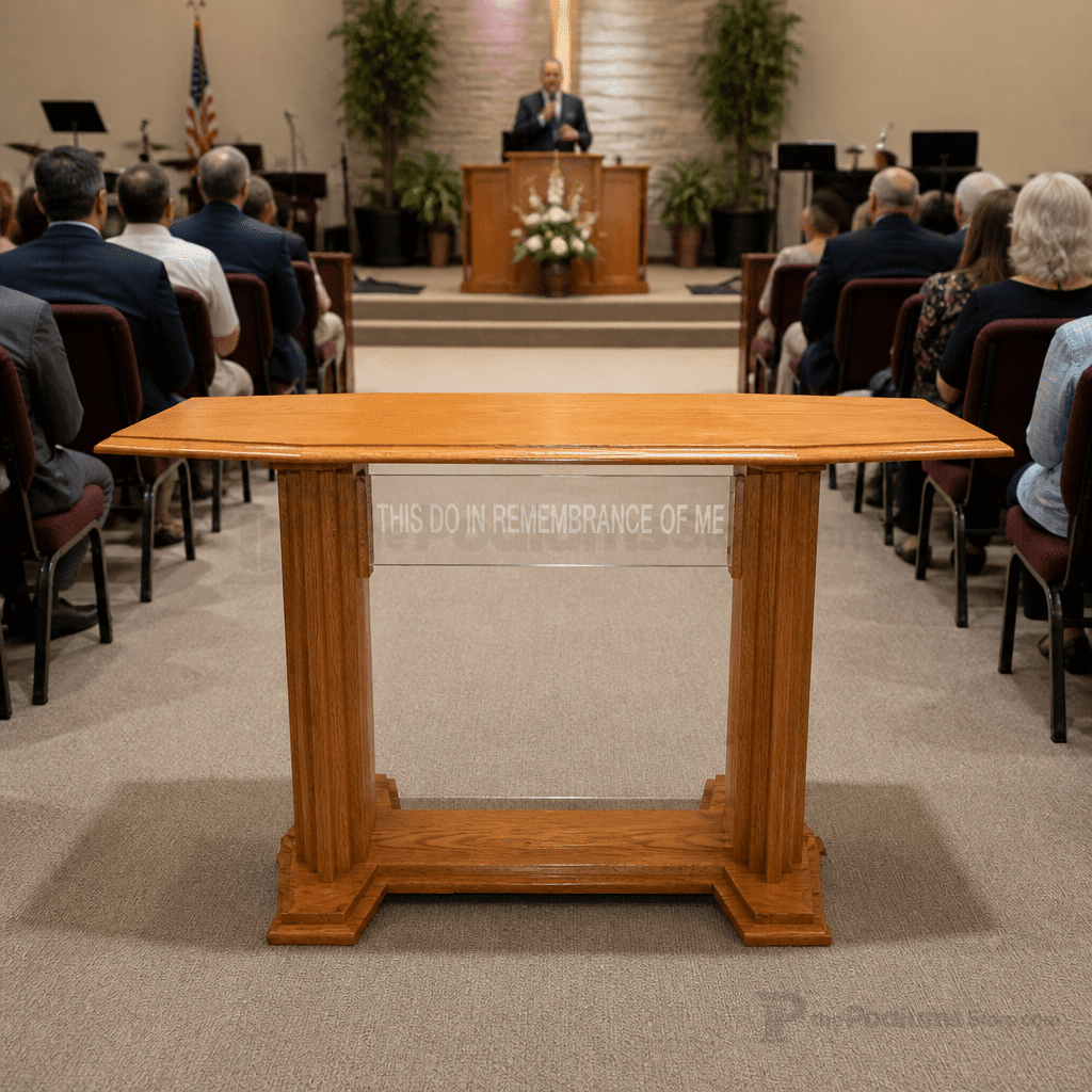 Proclaimer Wood & Acrylic Communion Table (PS-705) Communion Table 705 Light Oak 35 - thePodiumsStore