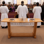 Proclaimer Wood & Acrylic Communion Table (PS-707) Communion Table 707 Light Oak 35 - thePodiumsStore