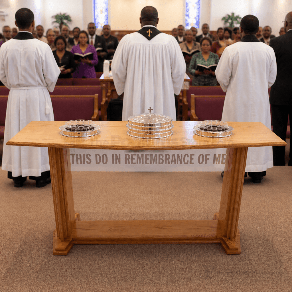 Proclaimer Wood & Acrylic Communion Table (PS-707) Communion Table 707 Light Oak 35 - thePodiumsStore