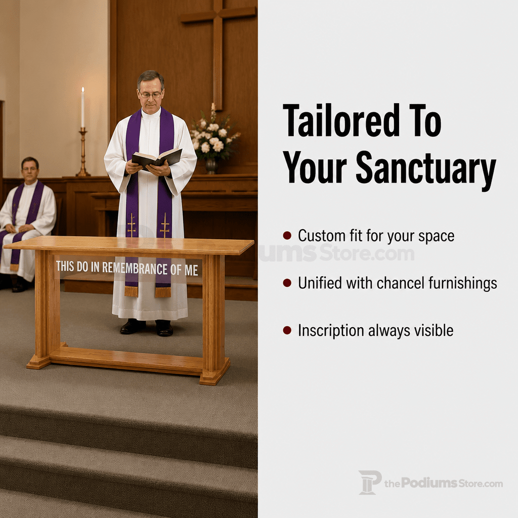 Proclaimer Wood & Acrylic Communion Table (PS-707) Communion Table 707 Light Oak 35 - thePodiumsStore