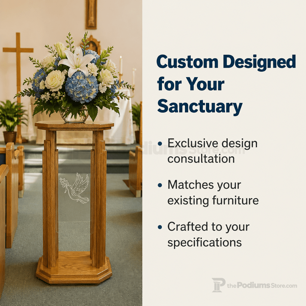 Proclaimer Wood & Acrylic Flower Stand (PS-708) Flower Stand 708 Light Oak 35 - thePodiumsStore