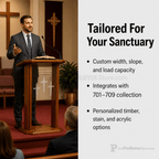 Proclaimer Wood & Acrylic Preaching Stand (PS-704) Wood & Acrylic Pulpit 704 Light Oak 35 - thePodiumsStore