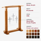 Proclaimer Wood & Acrylic Pulpit (PS-701) Wood & Acrylic Pulpit 701 Light Oak 35 - thePodiumsStore