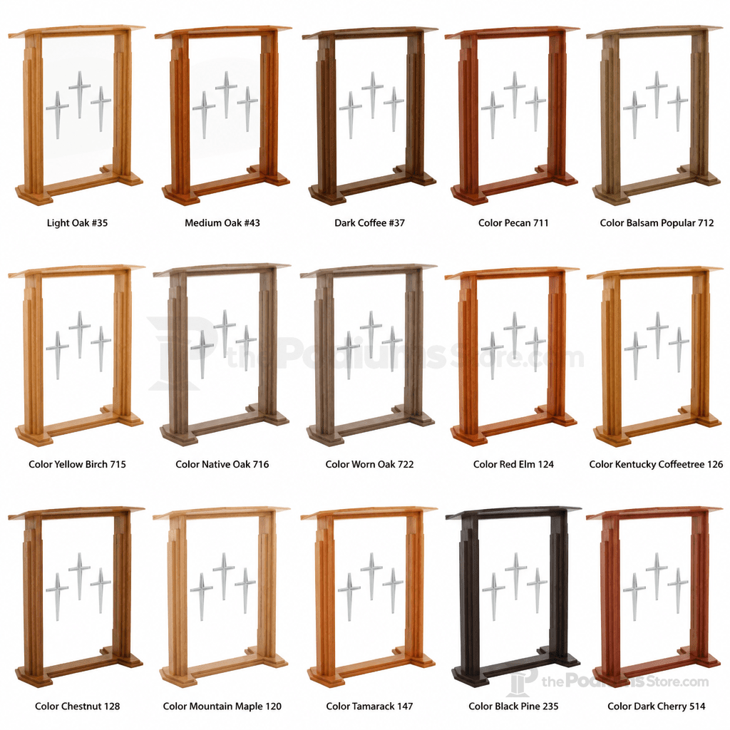 Proclaimer Wood & Acrylic Pulpit (PS-701) Wood & Acrylic Pulpit 701 Light Oak 35 - thePodiumsStore