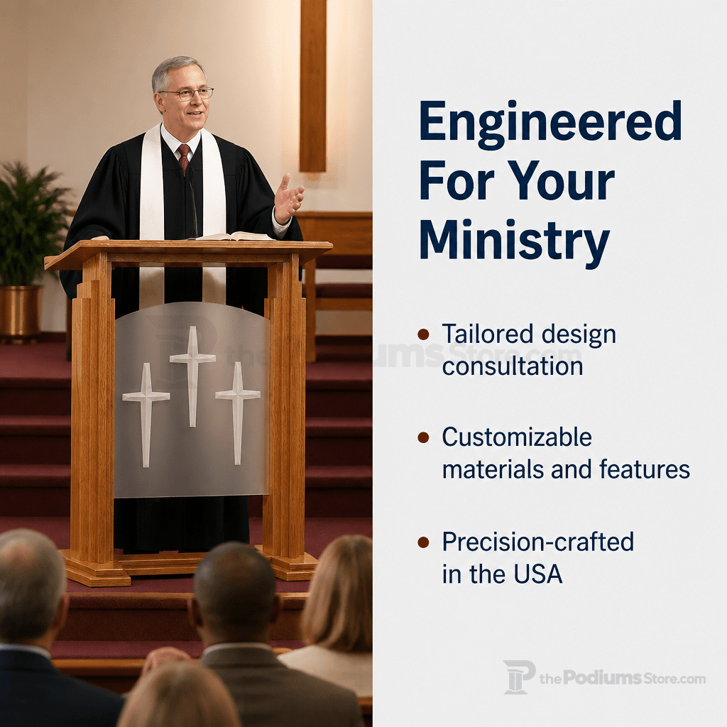 Proclaimer Wood & Acrylic Pulpit (PS-701) Wood & Acrylic Pulpit 701 Light Oak 35 - thePodiumsStore