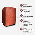 Providence Solid Hardwood Lectern Hardwood Lectern PDPRO Light Oak 35 No Logo - thePodiumsStore