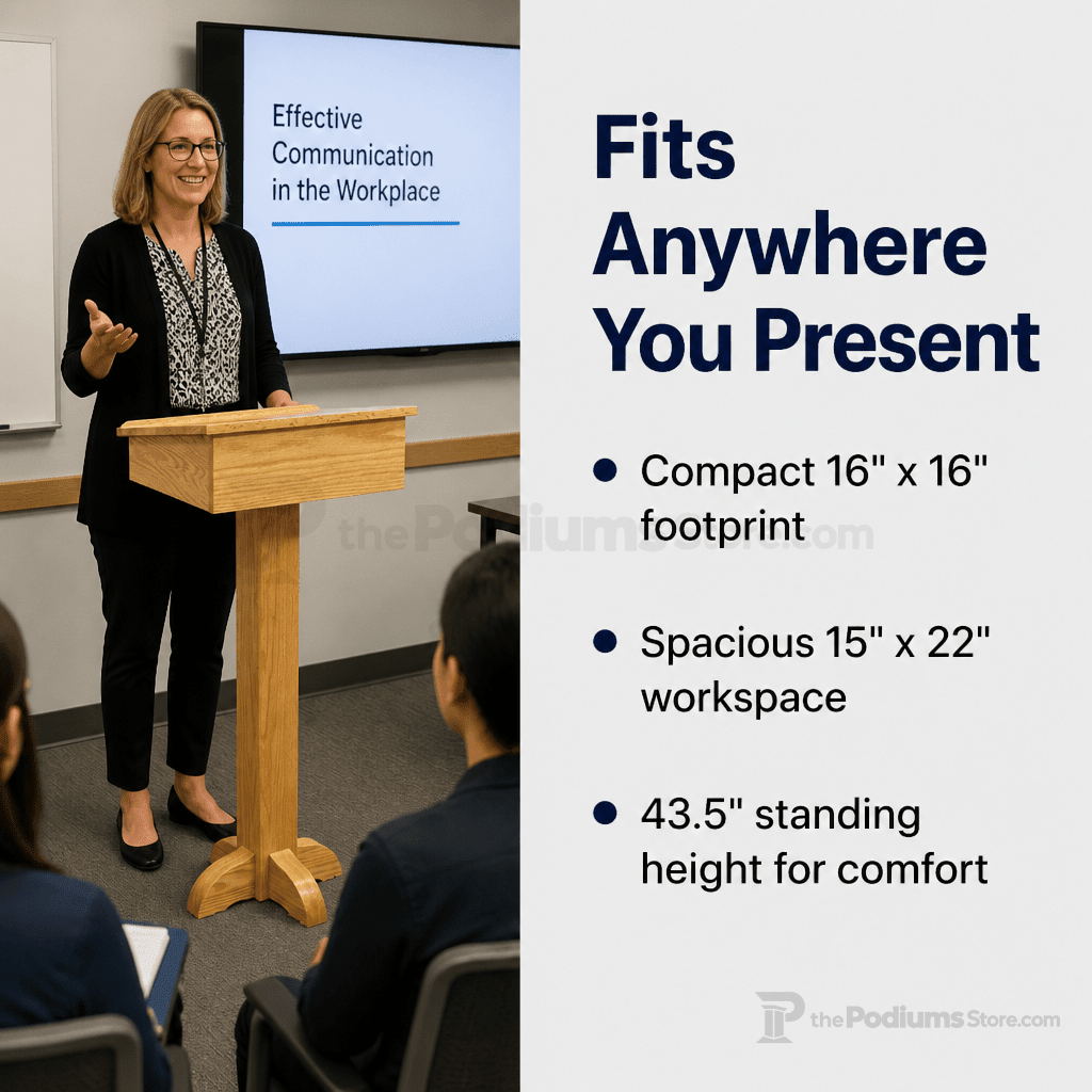 PSS243 Portable Wood Presentation Lectern Portable Lectern PSS243-O Natural (Clear Finish) - thePodiumsStore