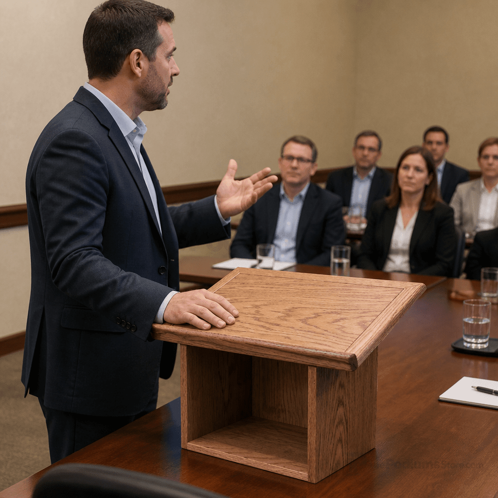 Raised-Panel Wood Tabletop Lectern (PS-TT) Tabletop Lectern TTRP Light Oak 35 - thePodiumsStore