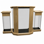 Rhema Glass & Wood Church Pulpit (PS-NC12) Glass Pulpit NC12 Black Lacquer - thePodiumsStore