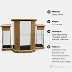 Rhema Glass & Wood Church Pulpit (PS-NC12) Glass Pulpit NC12 Black Lacquer - thePodiumsStore