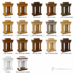 Round Column Pedestal Wood & Acrylic Pulpit (PS-8302-SP) Wood & Acrylic Pulpit 8302-SP Light Oak 35 No White - thePodiumsStore