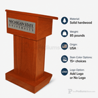 Royal Solid Hardwood Lectern Hardwood Lectern PDROY Light Oak 35 No Logo - thePodiumsStore