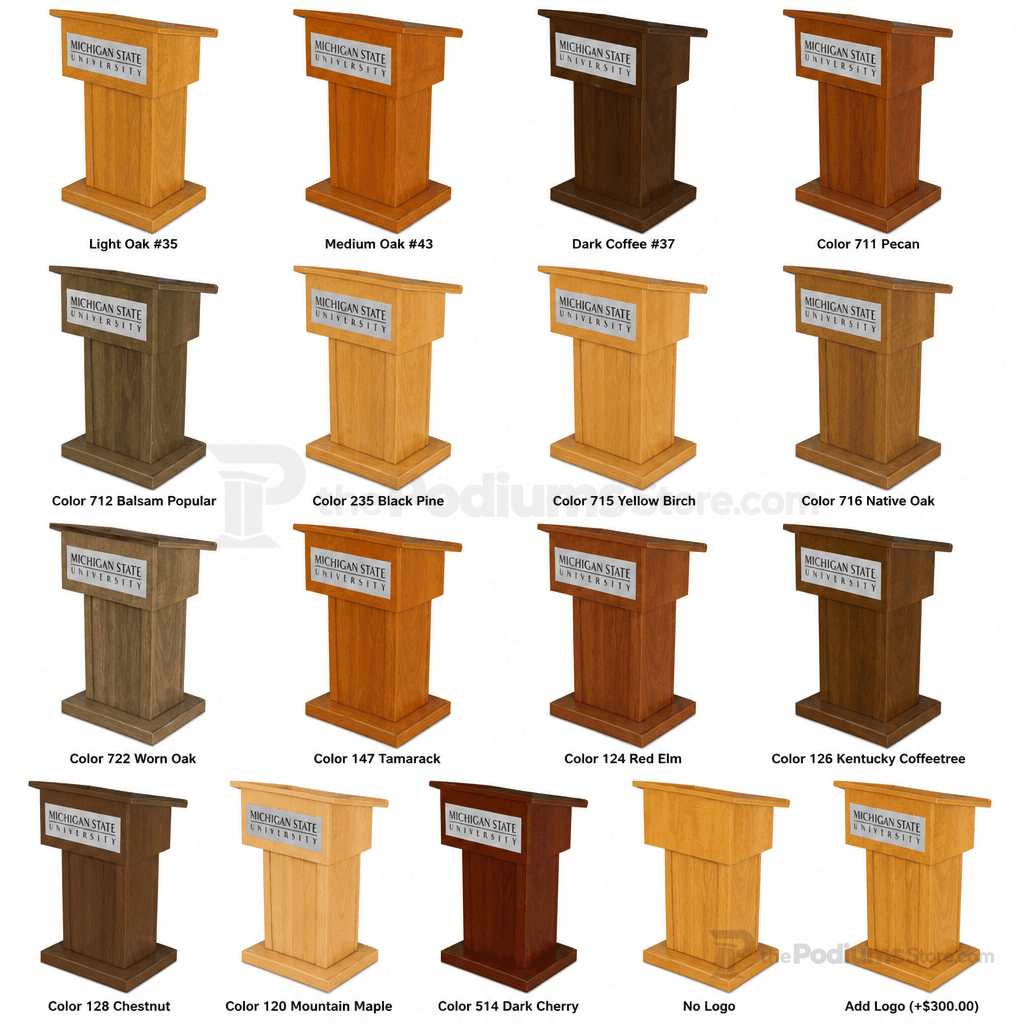 Royal Solid Hardwood Lectern Hardwood Lectern PDROY Light Oak 35 No Logo - thePodiumsStore