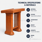 Scrollwork Wood & Acrylic Pulpit (PS-5405) Wood & Acrylic Pulpit NO 5405 Light Oak 35 - thePodiumsStore
