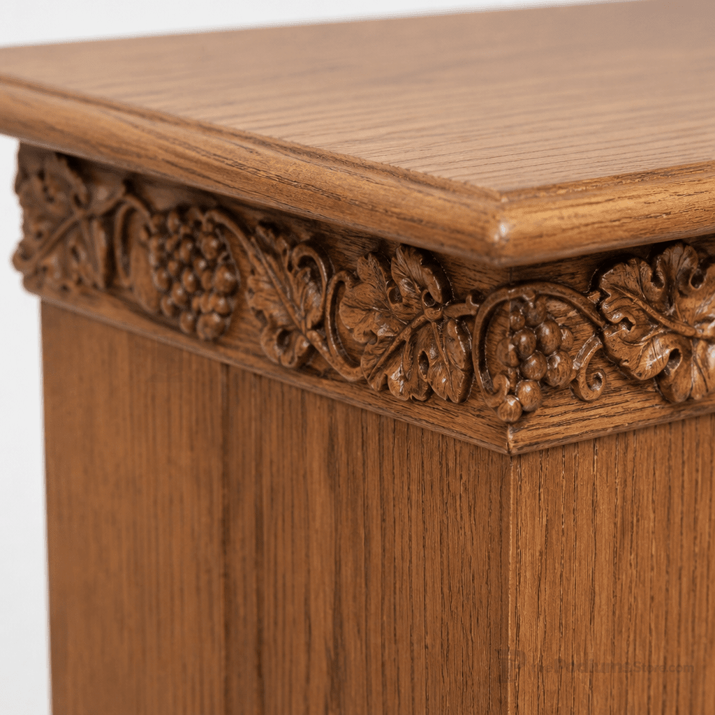 Scrollwork Wood Church Flower Stand (PS-500) Flower Stand NO 500F Light Oak 35 - thePodiumsStore