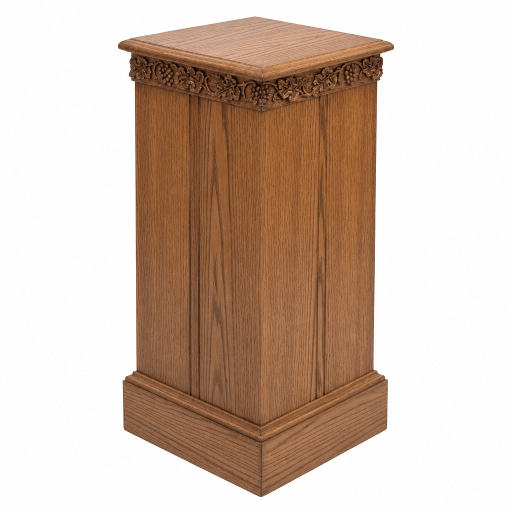 Scrollwork Wood Church Flower Stand (PS-500) Flower Stand NO 500F Light Oak 35 - thePodiumsStore