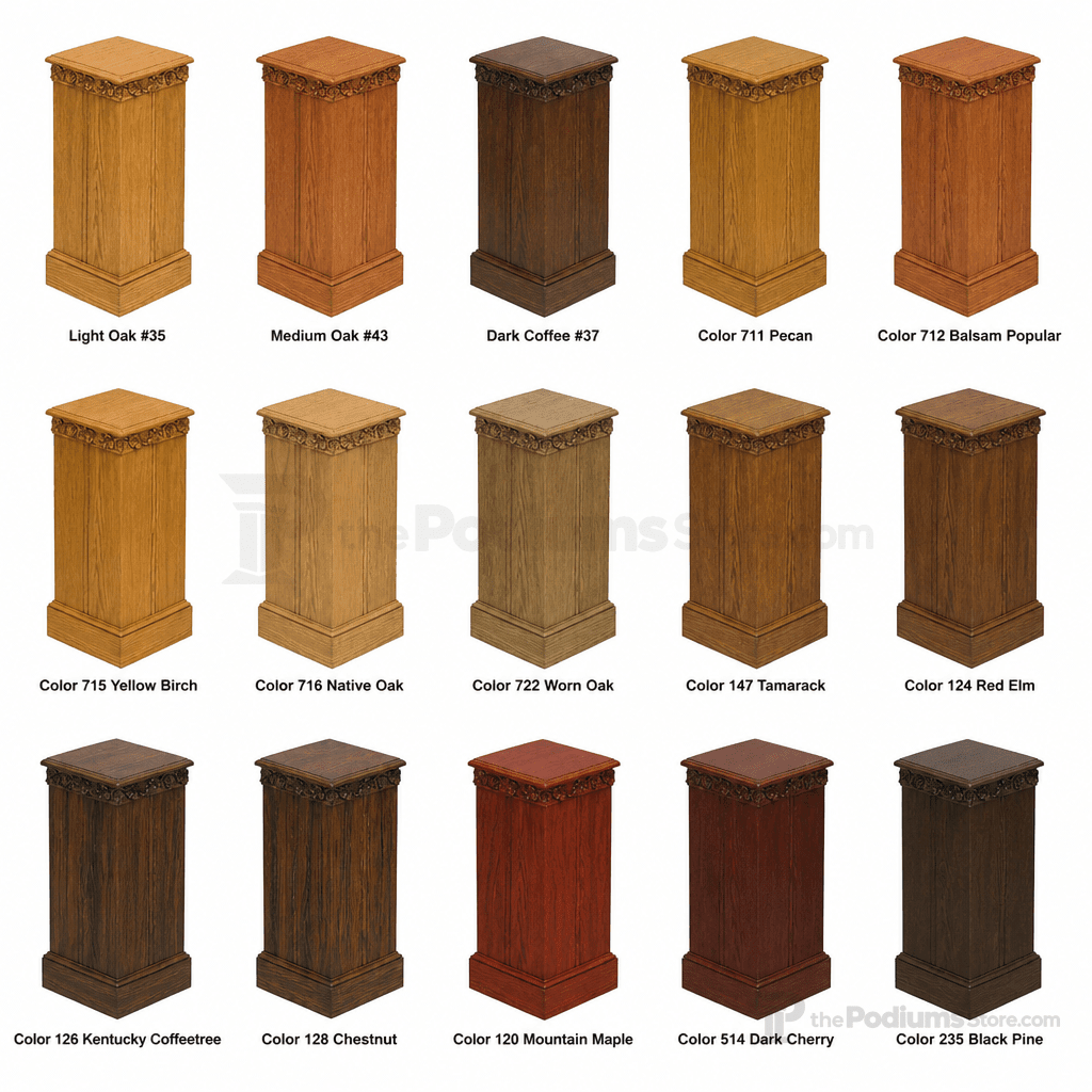 Scrollwork Wood Church Flower Stand (PS-500) Flower Stand NO 500F Light Oak 35 - thePodiumsStore