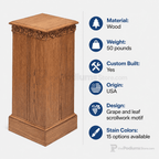 Scrollwork Wood Church Flower Stand (PS-500) Flower Stand NO 500F Light Oak 35 - thePodiumsStore