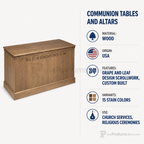 Scrollwork Wood Communion Table (PS-500) Communion Table NO 500 Light Oak 35 - thePodiumsStore