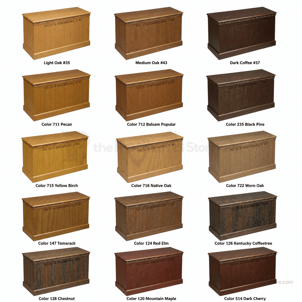 Scrollwork Wood Communion Table (PS-500) Communion Table NO 500 Light Oak 35 - thePodiumsStore