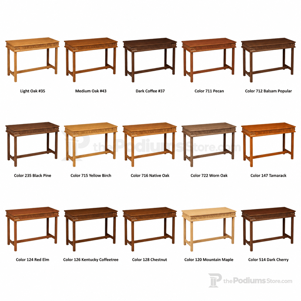 Scrollwork Wood Communion Table (PS-505) Communion Table NO. 505 Light Oak 35 - thePodiumsStore