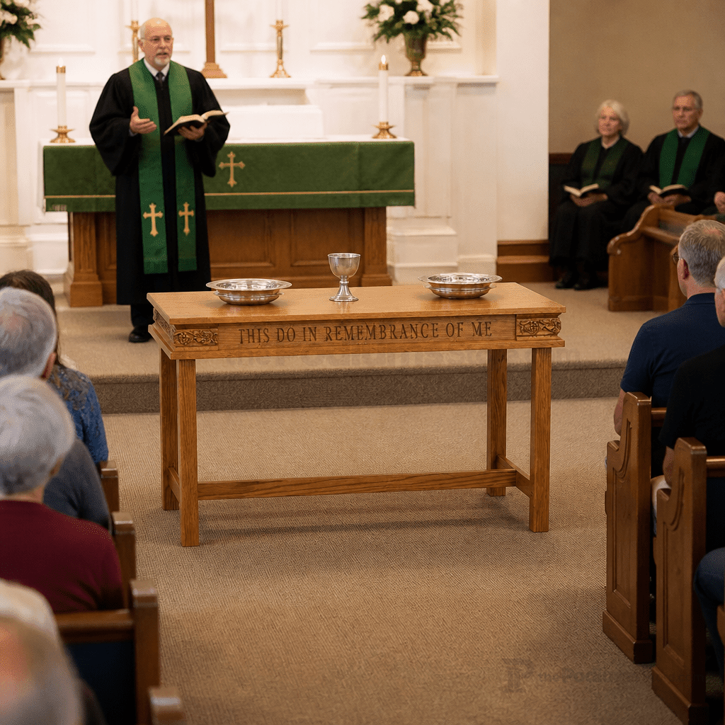 Scrollwork Wood Communion Table (PS-505) Communion Table NO. 505 Light Oak 35 - thePodiumsStore