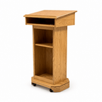 Senator Solid Hardwood Lectern (PS-SNT244) Hardwood Lectern SNT244-O Natural (Clear Finish) No Logo - thePodiumsStore