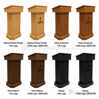 Senator Solid Hardwood Lectern (PS-SNT244) Hardwood Lectern SNT244-O Natural (Clear Finish) No Logo - thePodiumsStore