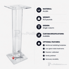 Single-Column Acrylic Church Water Stand Church Water Stand NSTAND3 - thePodiumsStore