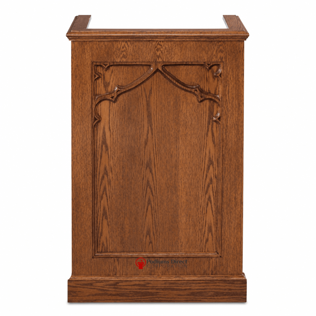 Single-Panel Wood Church Pulpit (PS-201) Church Wood Pulpit NO 201 Light Oak 35 - thePodiumsStore