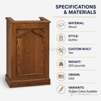 Single-Panel Wood Church Pulpit (PS-201) Church Wood Pulpit NO 201 Light Oak 35 - thePodiumsStore