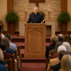 Single-Panel Wood Church Pulpit (PS-201) Church Wood Pulpit NO 201 Light Oak 35 - thePodiumsStore