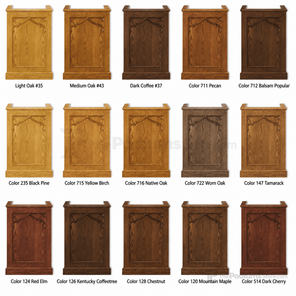 Single-Panel Wood Church Pulpit (PS-201) Church Wood Pulpit NO 201 Light Oak 35 - thePodiumsStore