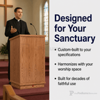 Single-Panel Wood Church Pulpit (PS-401) Church Wood Pulpit NO 401 Light Oak 35 No Cross - thePodiumsStore