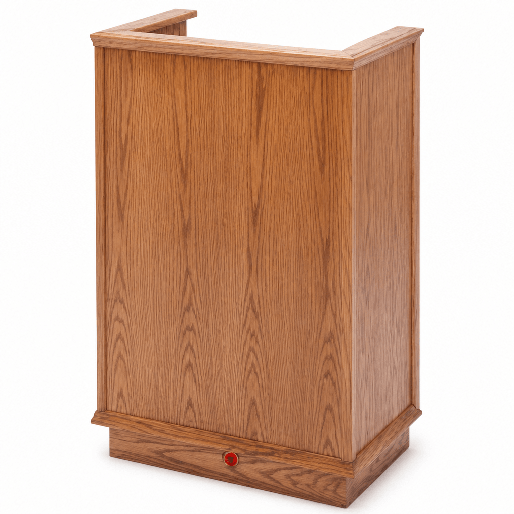 Single-Panel Wood Church Pulpit (PS-401) Church Wood Pulpit NO 401 Light Oak 35 No Cross - thePodiumsStore